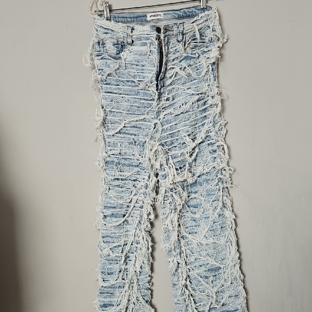 Distressed Blue Jeans